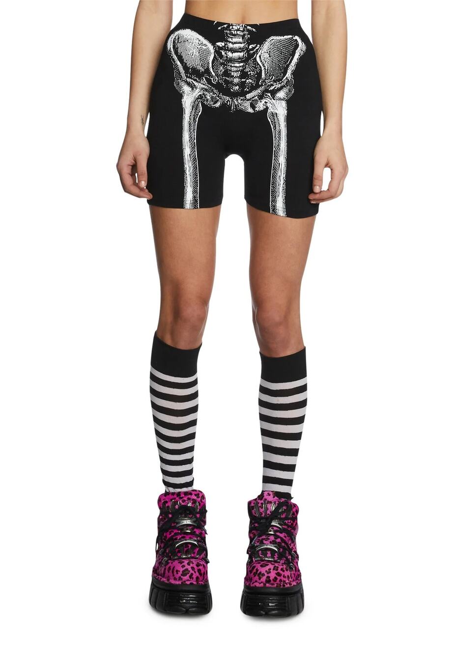 Dolls Kill Trickz N’ Treatz Skeleton Bike Shorts Medium